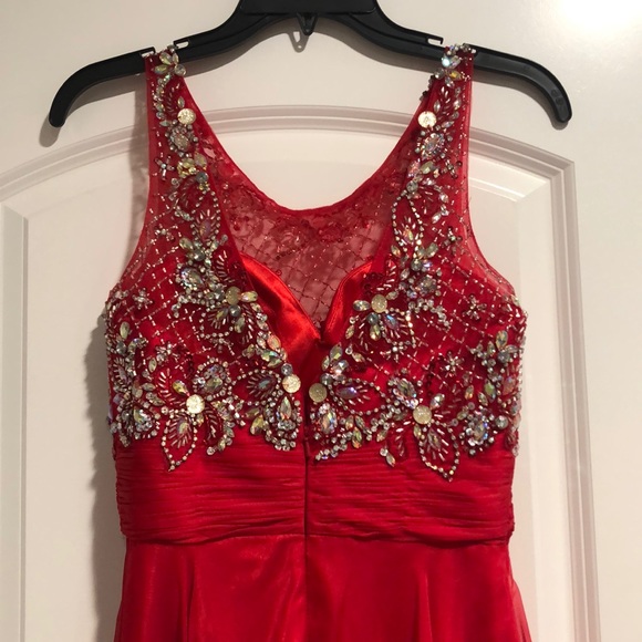 Red Evening Dress - Picture 3 of 4